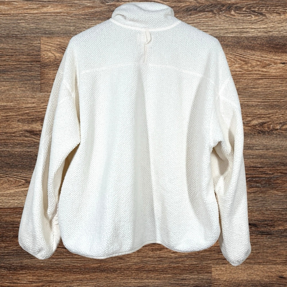 Free People Movement Hit the Slopes Fleece Jacket Size S Ivory Relaxed Crop - Picture 2 of 7